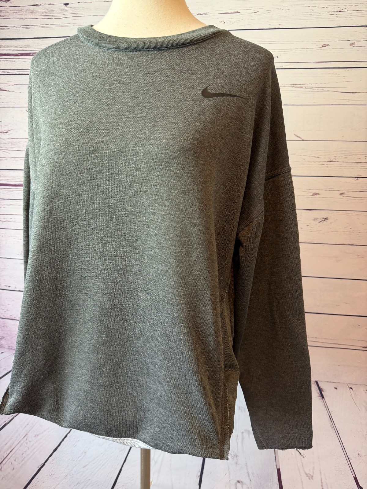 Nike Pullover Sweatshirt Medium Womens Gray Softball Flux AV6688 Pockets Crew