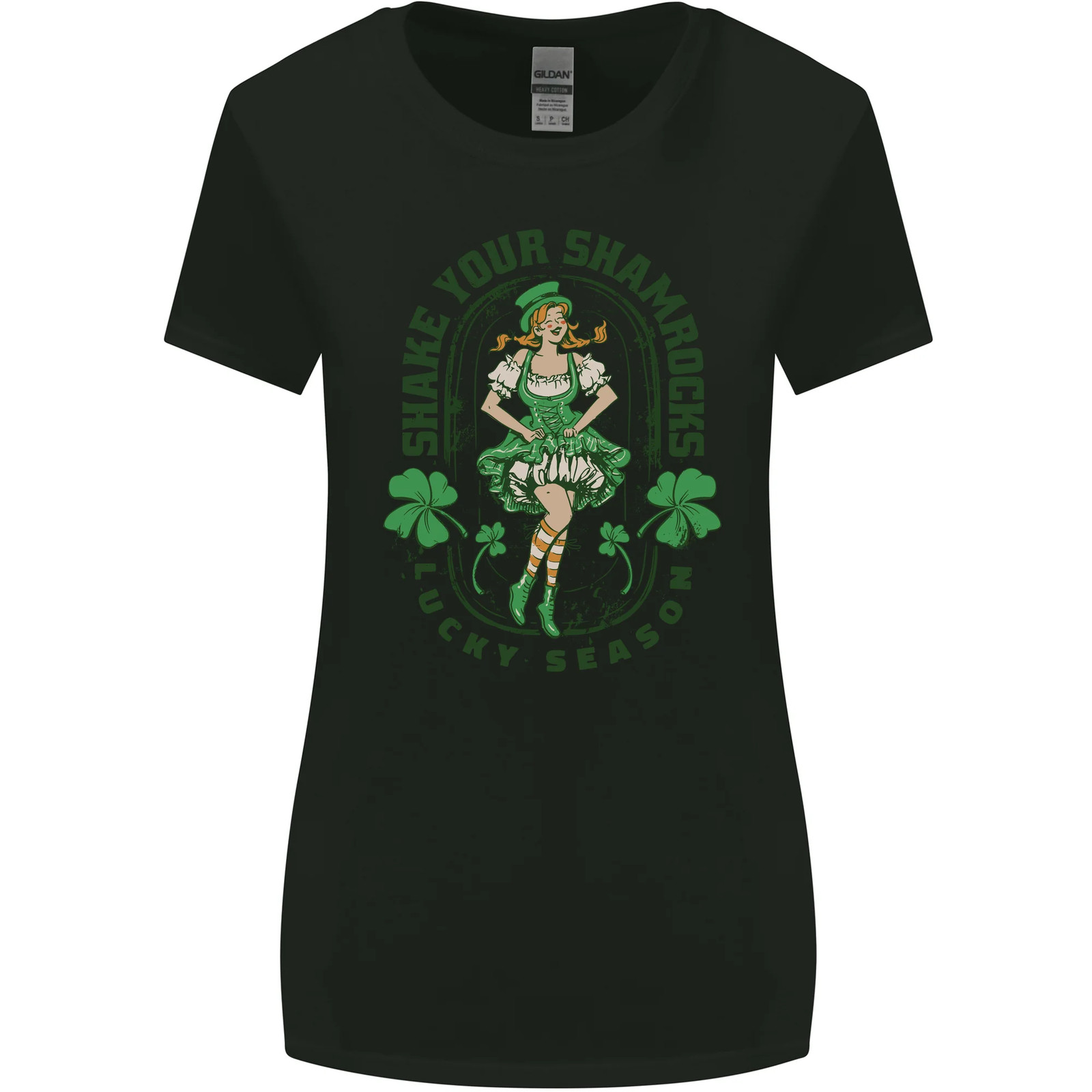 St Patricks Day Shake Your Shamrocks Womens Wider Cut T-Shirt