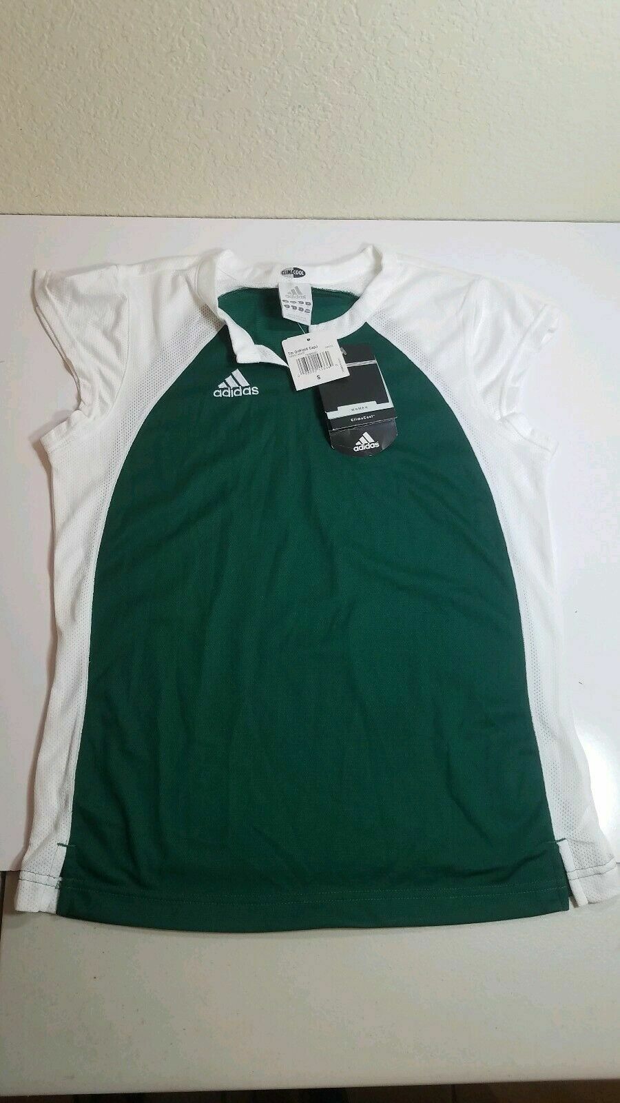 Adidas Womens Shirt Performance Response Climacool White Green Size Small