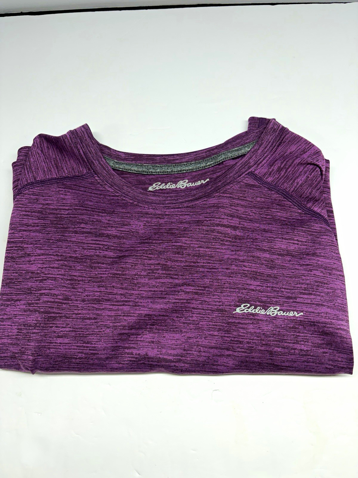 Eddie Bauer FreeDry Purple Heather Crew Neck Raglan Tee Athletic M Worn Once
