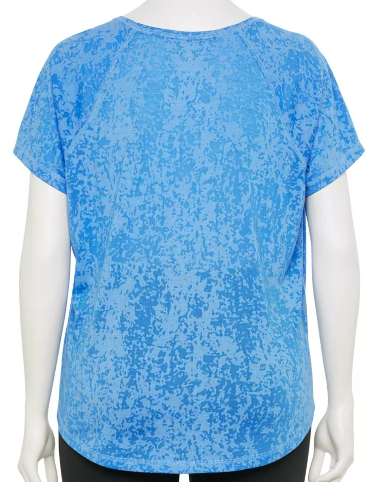 TEK GEAR ADAPTIVE CORE RAGLAN SHORT SLV CREW NECK BURNOUT TEE WMNS PLUS 3X NWT!