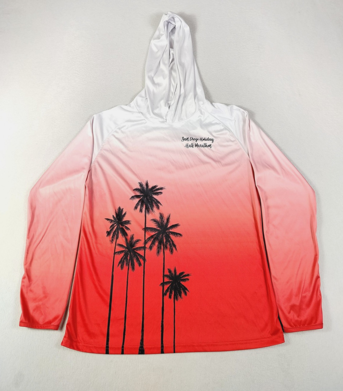 Leslie Jordan Shirt Womens Large Red Hooded San Diego Half Marathon Palms