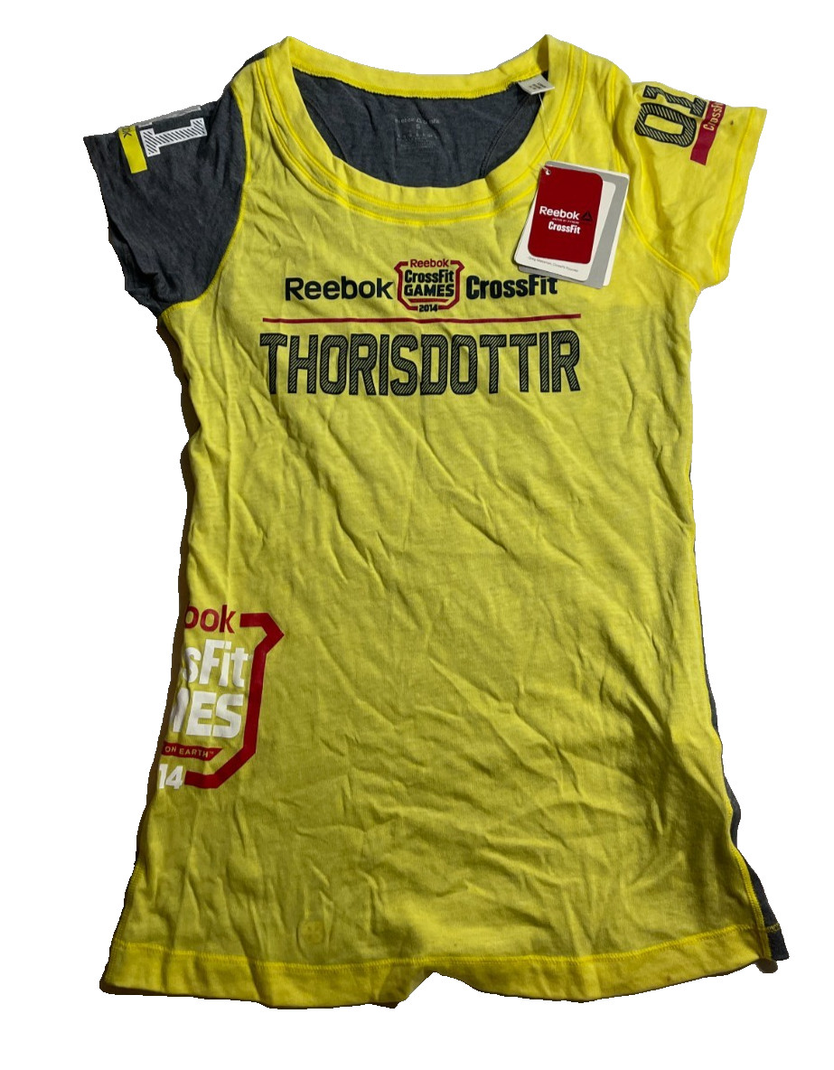 Reebok CrossFit Games 2014 Thorisdottir Women’s T-Shirt Yellow Size Small NEW