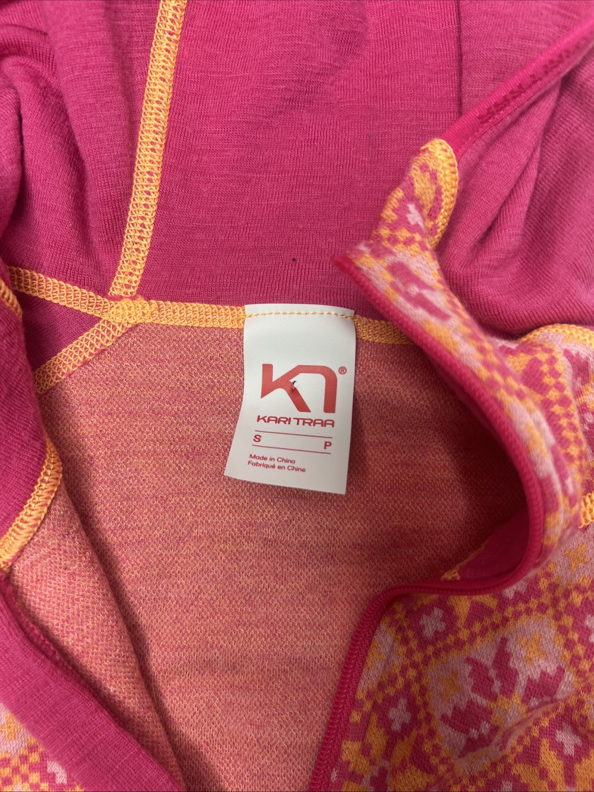 KariTraa Wool Blend Base Layer Thermal 1/4 Zip Long Sleeve Hooded S & Bottom M