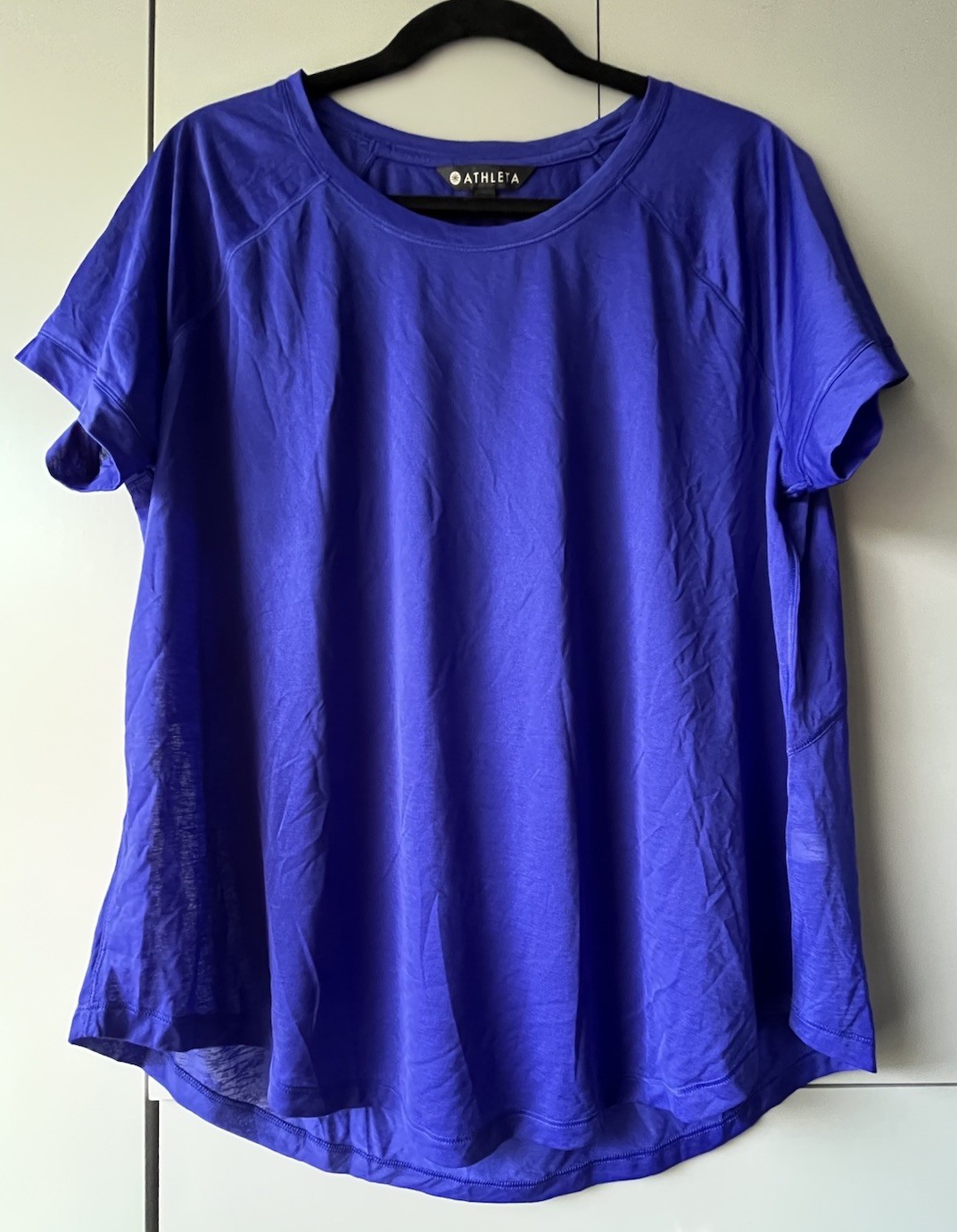 Athleta Semi Sheer Vapor T-Shirt Tee Athletic 444777 Purple Blue Womens XL