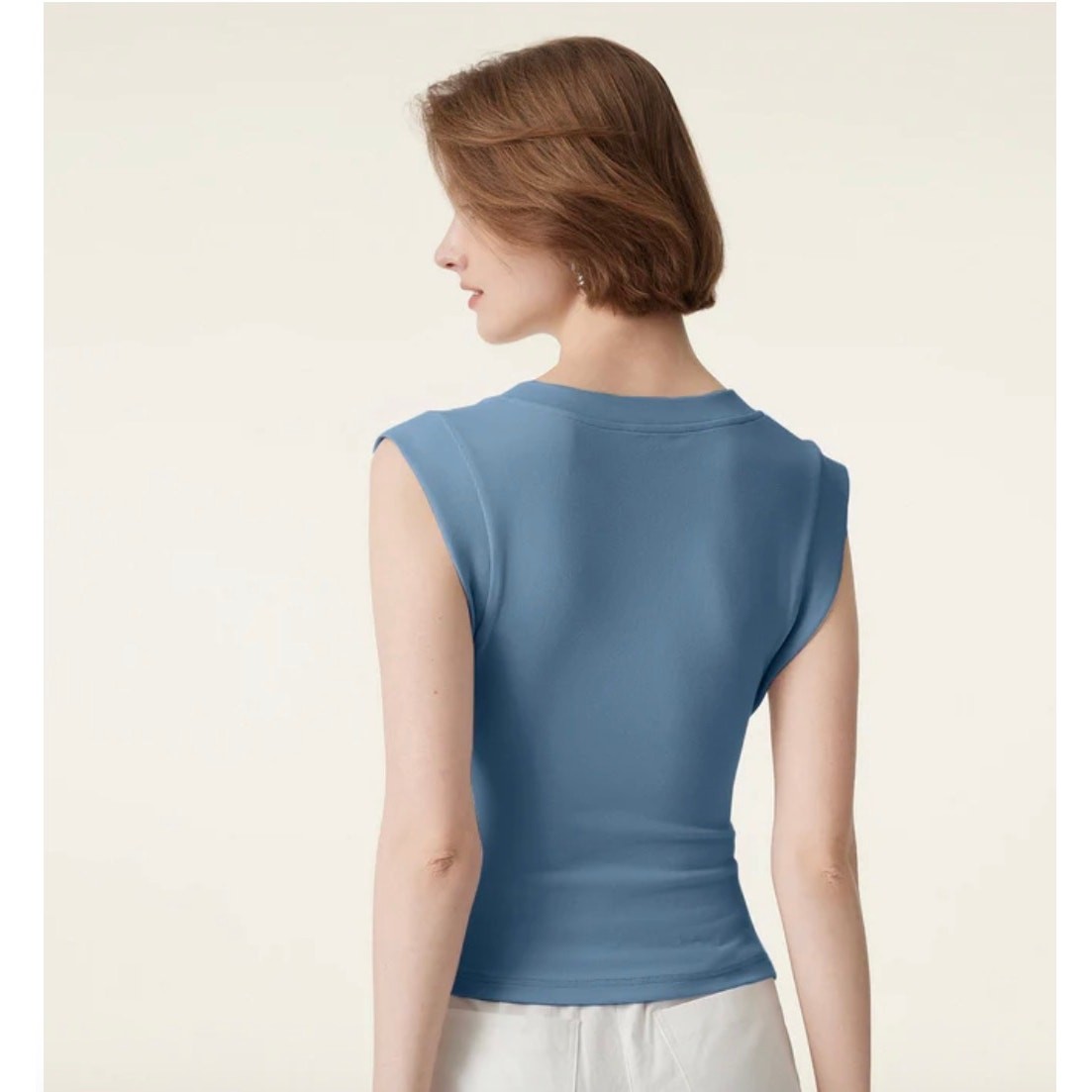OGL Move Blue Ruched Side Sleeveless Bra Top Brami Size M New