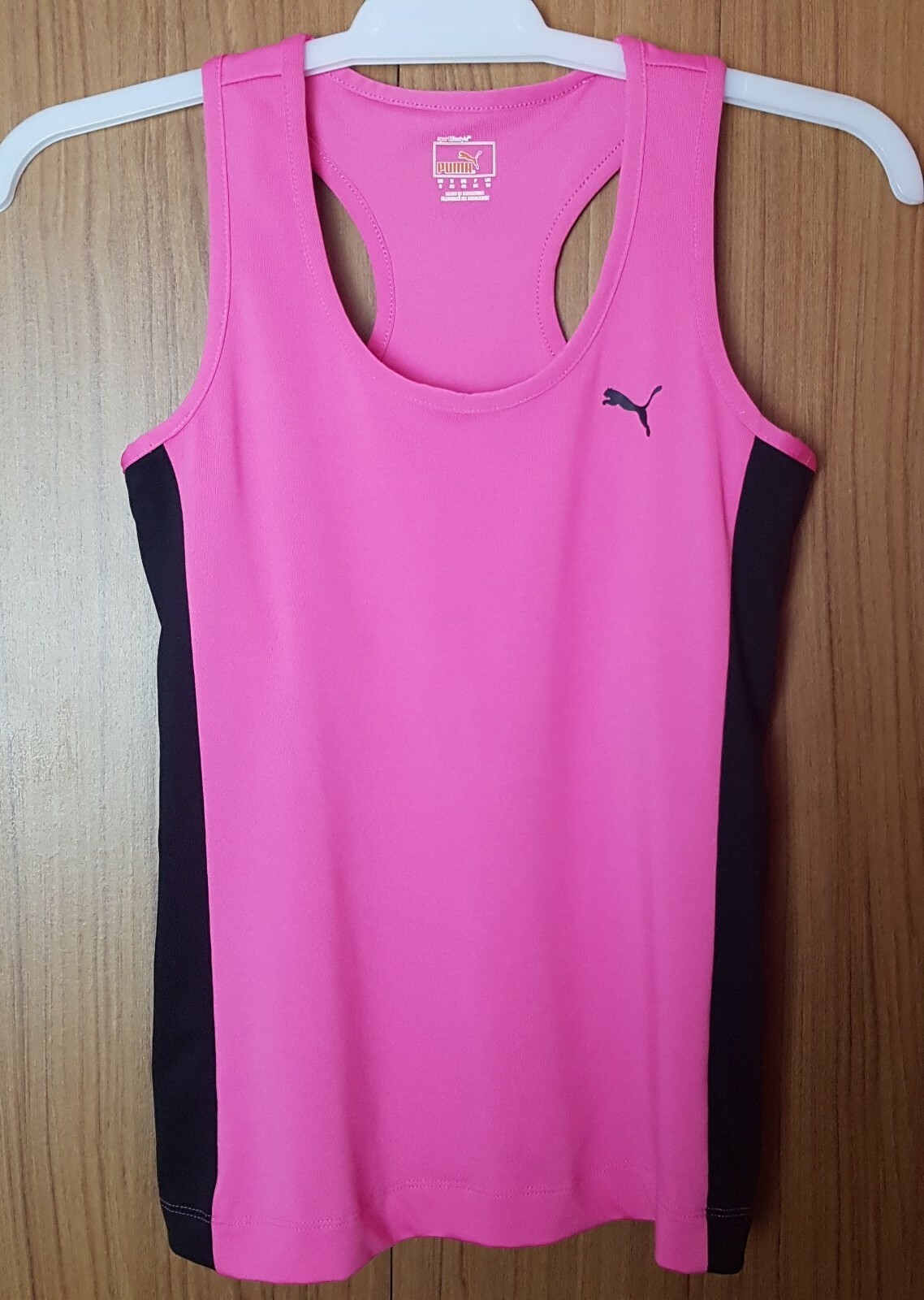 PUMA Ladies Pink/Black Gym Workout Running Vest Top UK 10 US S