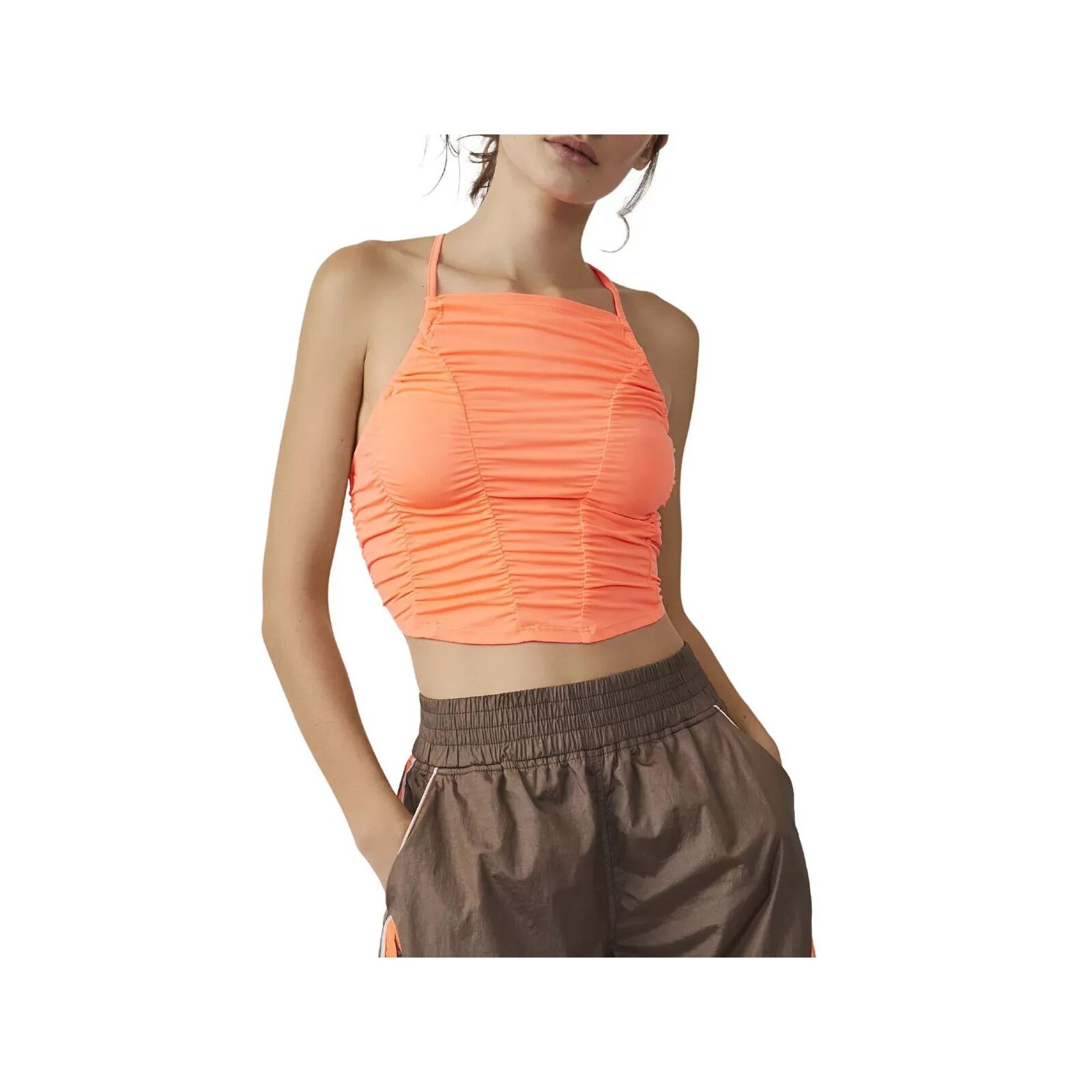 FP Free People Movement Shirr Enough Tank Top Medium Cropped Cami Festival NEW