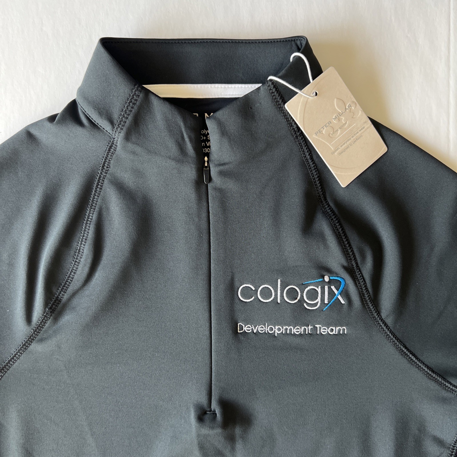 Peter Millar Raglan-Sleeve Perth 1/4 Zip Women’s Small Black LE0EK43 Logo NWT