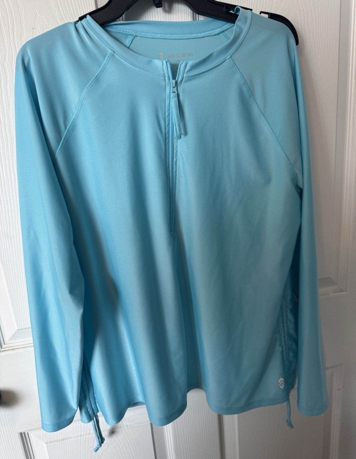 Free Country Women’s 2XL Blue 1/4 Zip Lightweight Stretch Raglan Pullover
