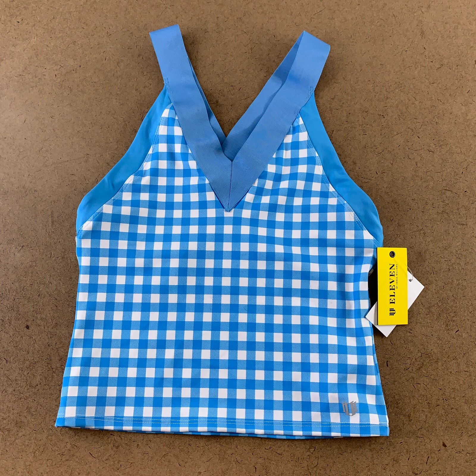 Eleven Venus Willaims Women’s Medium Blue Checks Dreamers Criss Cross Midi Tank