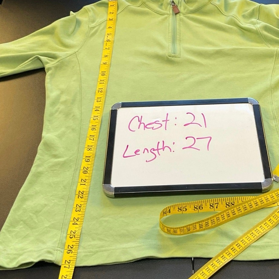 Devon & Jones Women’s Quarter Zip Pullover Size L Light Green