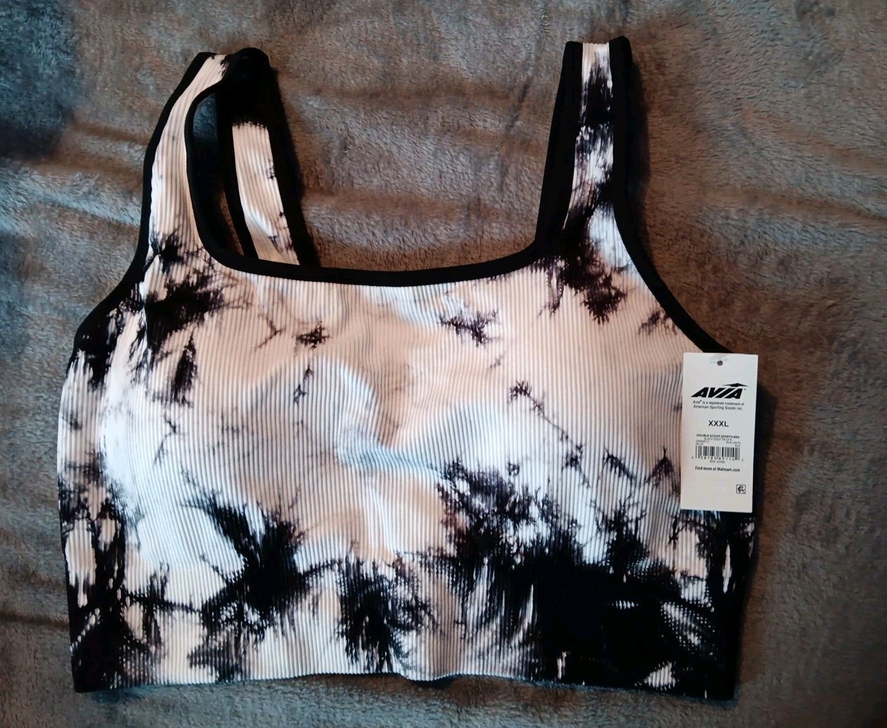 Avia Black & White Sports Bra XXXL 3X (D)