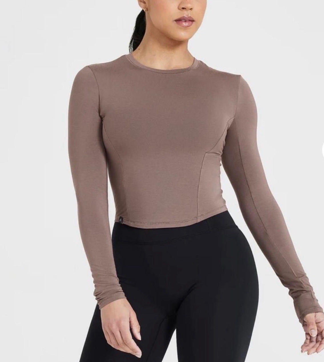 Women Padded Yoga Shirt Long Sleeve Yoga Crop Top Running Shirt Gym size Medium