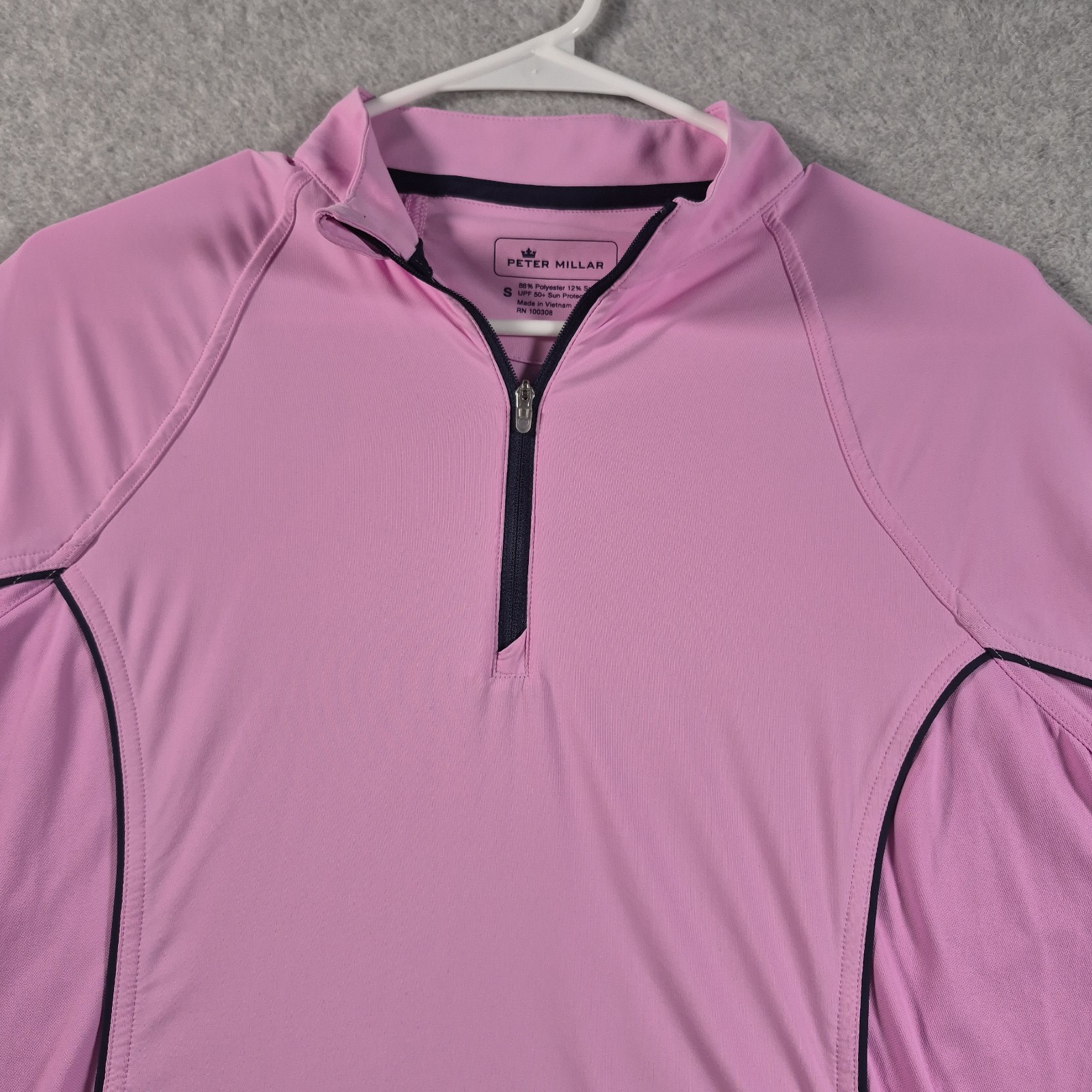 Peter Millar Lightweight Sun Comfort Base Layer 1/4 Zip Shirt Womens Pink Small