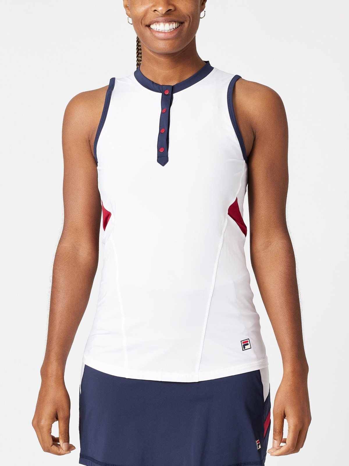 FILA Heritage Essentials Full Coverage PPA Pickleball Tour Tank Top – White – XS