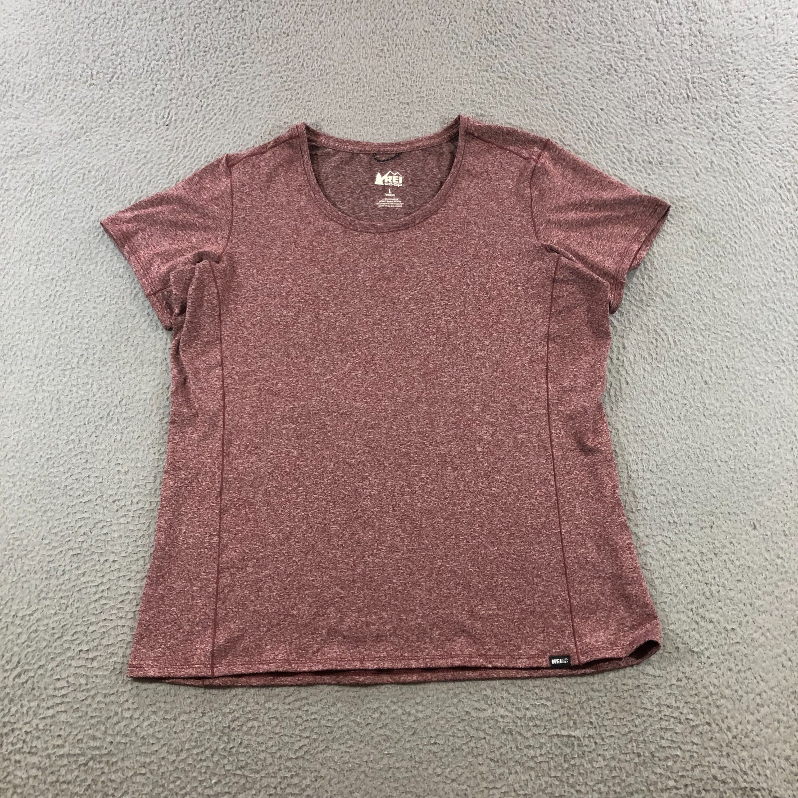 REI co-op t shirt womens L red quick dry cooling camp outdoors