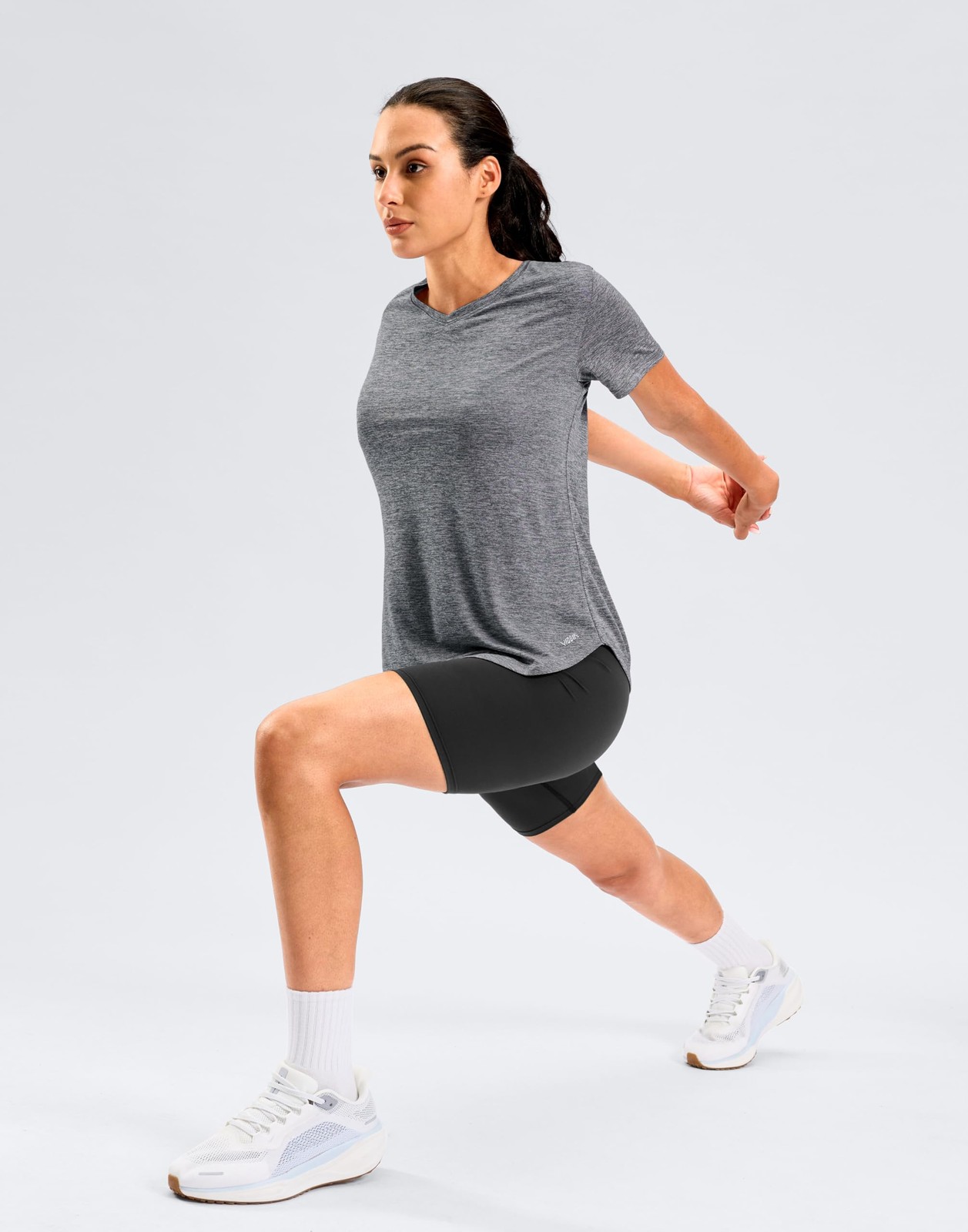 Womens Workout Tops Full Back Coverage Athletic Shirt UPF 50+ Quick Dry Short…