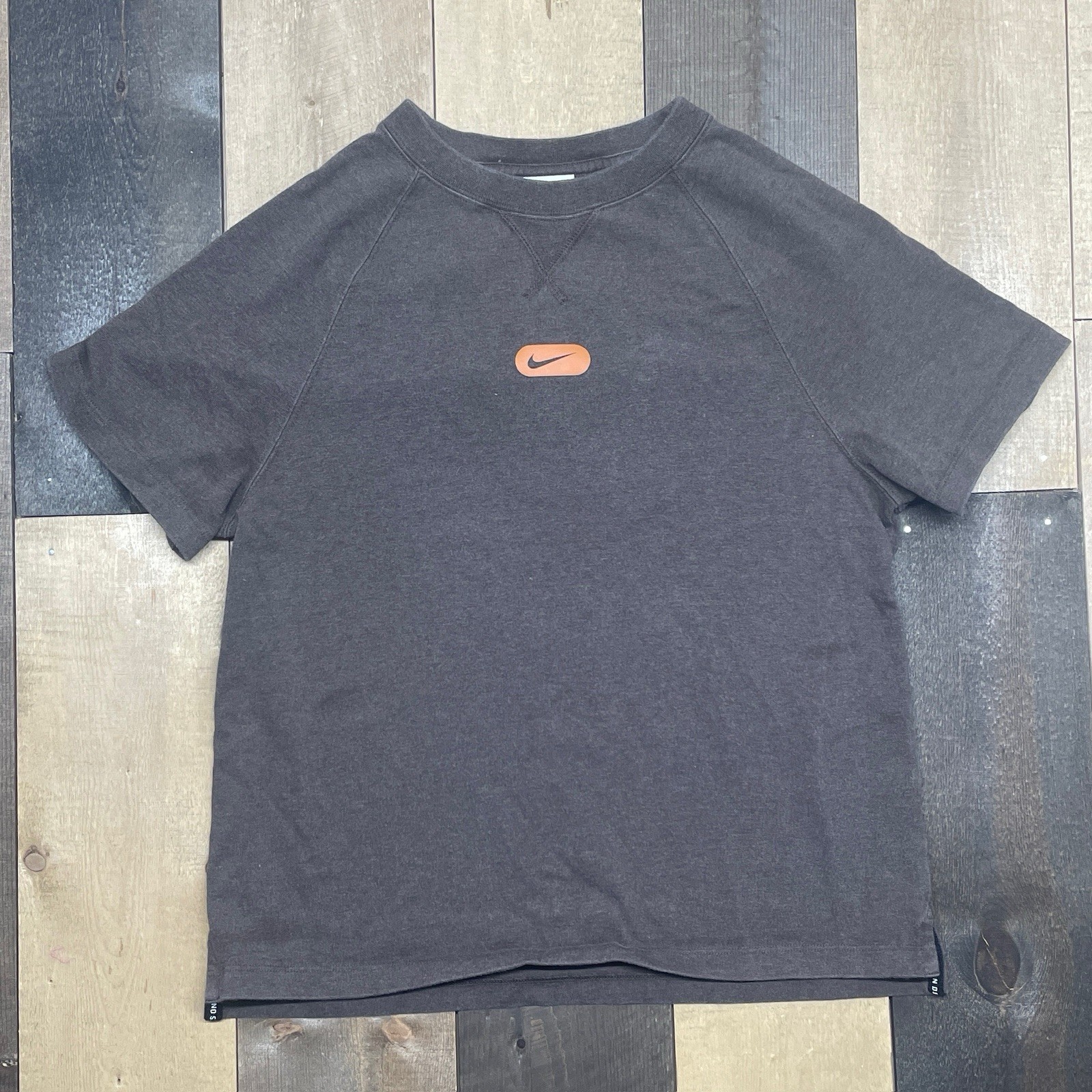 Nike Dri-Fit MEDIUM Heavyweight Short Sleeve Tee Brown Orange Logo FB1290-259