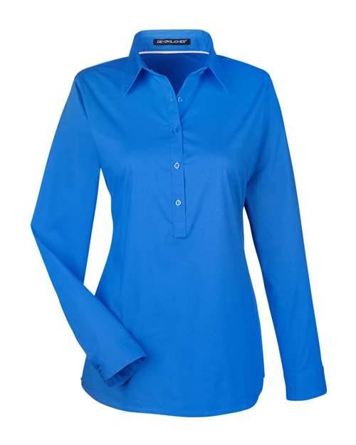 Devon & Jones Women’s Perfect Fit Half-Placket Tunic Dress Shirt DP610W