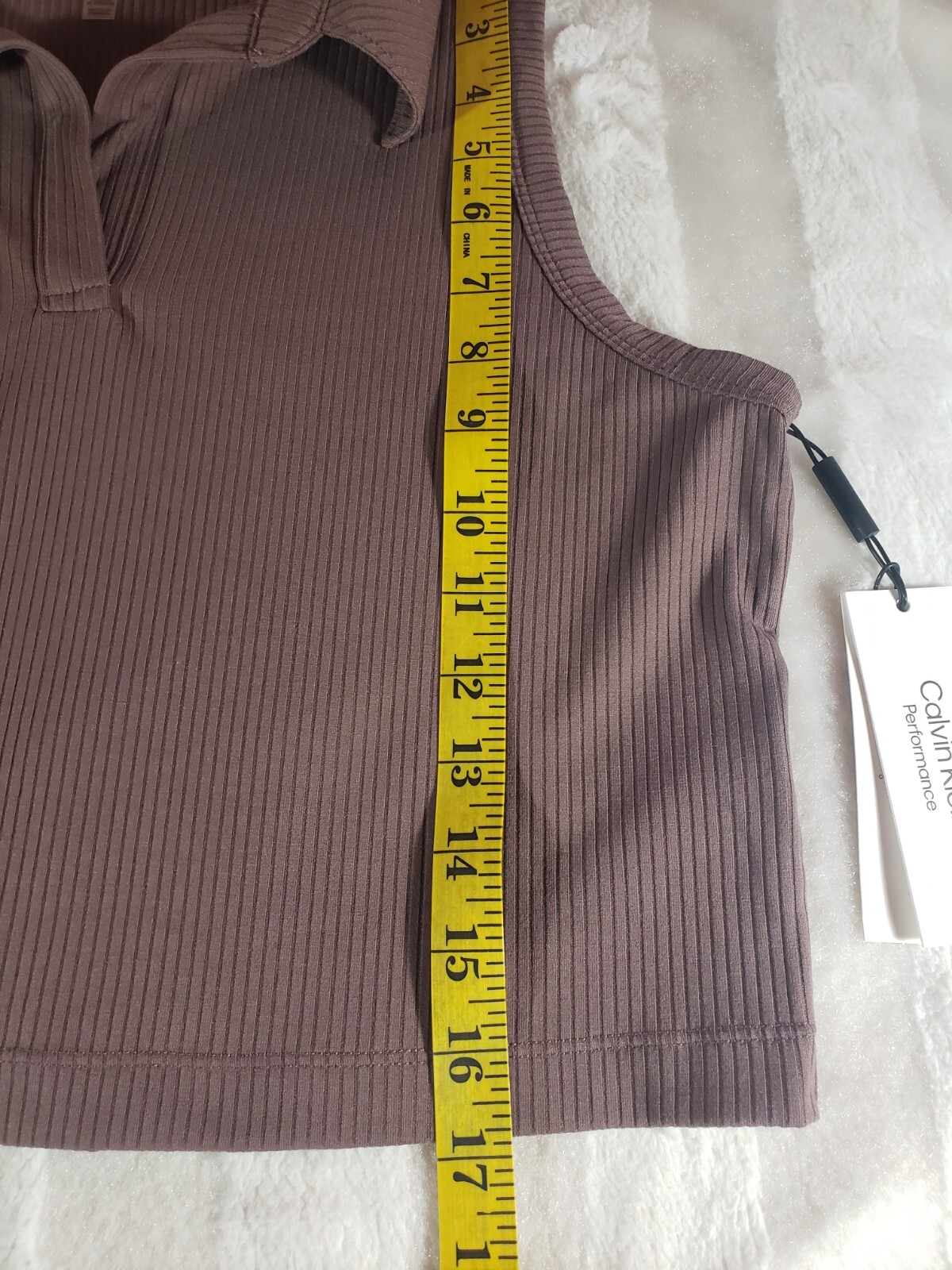 Calvin Klein Performance Collared Neckline Cropped Sleeveless Women’s Top XL NWT