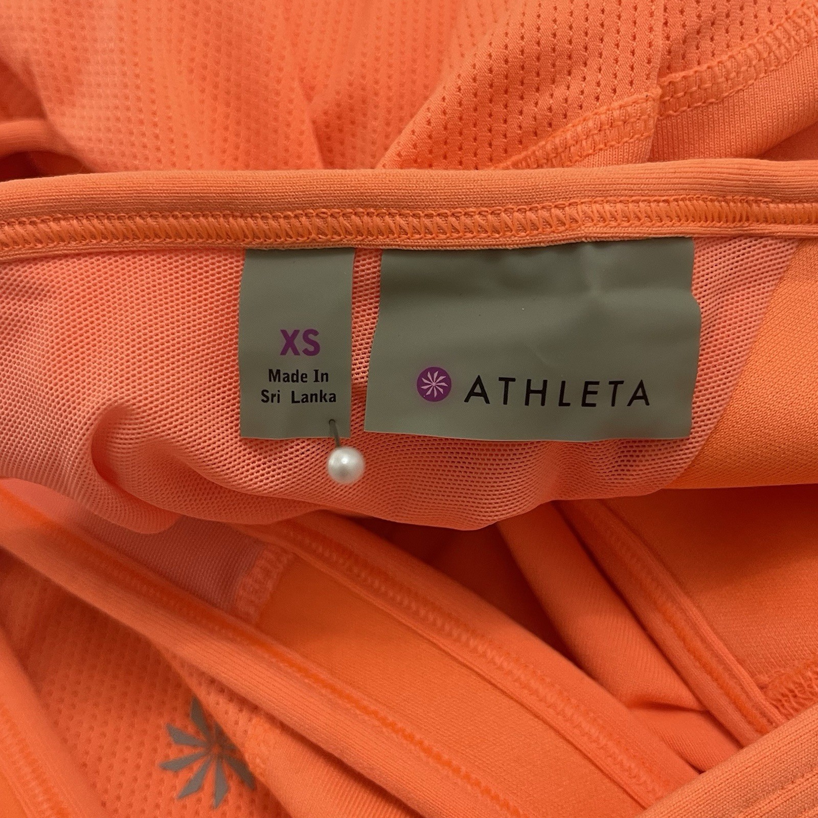 Athleta Orange Racerback Built In Shelf Bra Workout Tank Top Women’s XS Athletic