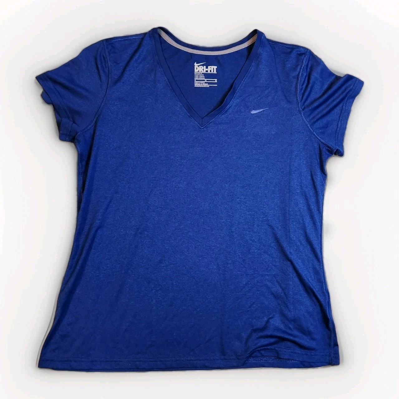 Nike Dri-Fit Shirt Women’s V-Neck Short Sleeve,Regular Fit, Aqua Blue,Size XL