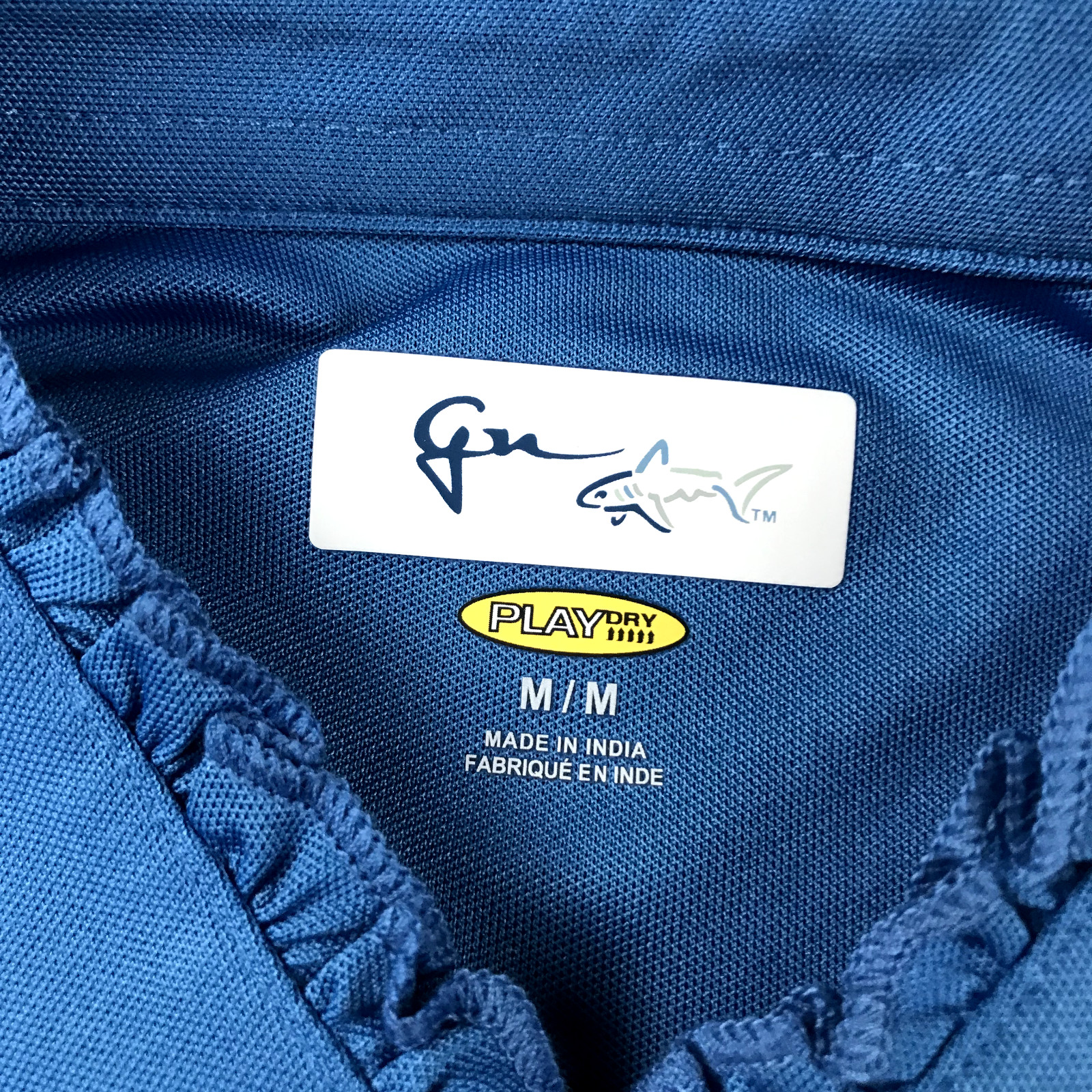 Greg Norman Shirt Womens Medium Blue Play Dry Raffled Polo Sleeveless NWT