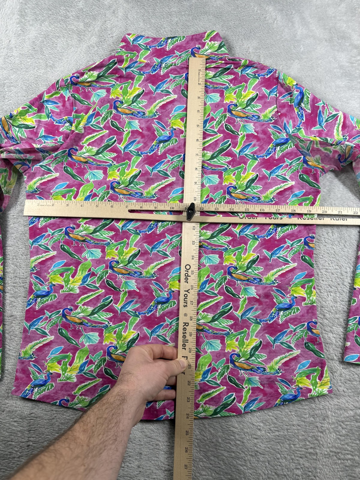 IBKUL Pullover Womens Large Pink Bird Print Golf Tennis Pickleball UPF 50 Top