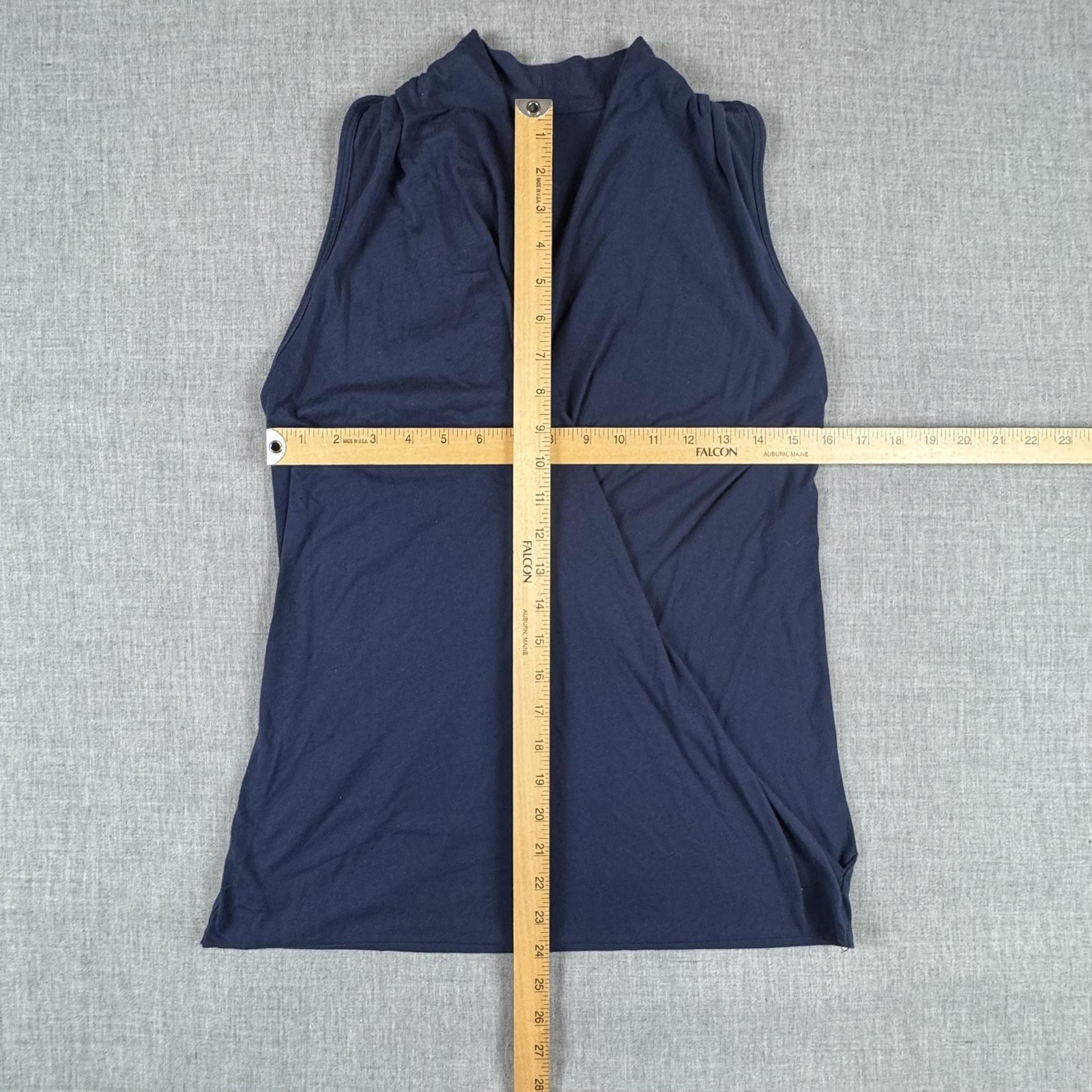 Fabletics Aruba Wrap Top Womens Small Blue Mock Neck Tank Yoga Gym Athletic