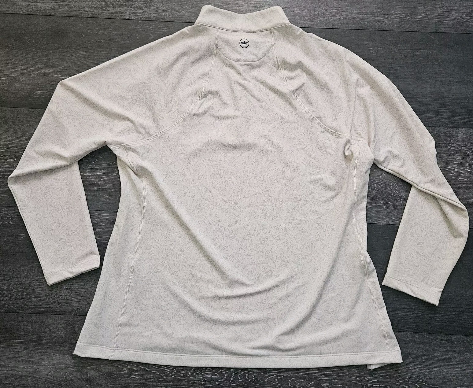NWT Peter Millar Perth 1/4 Zip Pullover Women XL Ivory Paisley Golf Crown Sport