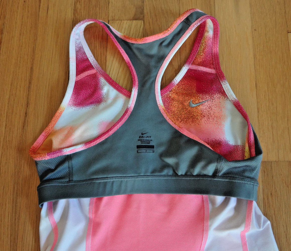 Women’s Nike Dri-Fit High Support Shape Sport Bra Top Training Tankini Top sz S