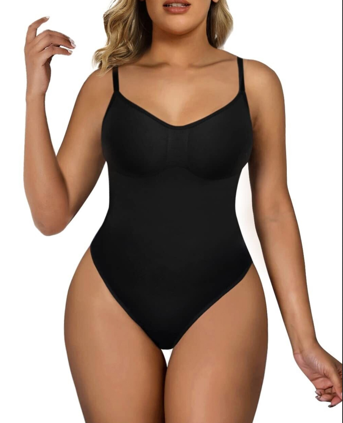 SHAPERX ~ New! S/M ~ Seamless Compress Sculpt Shapewear Adjustable Bodysuit c20