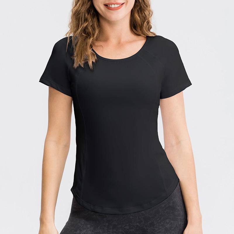 Women Yoga Top Breathable Quick Dry Short Sleeve Gym Fitness Running T Shirt