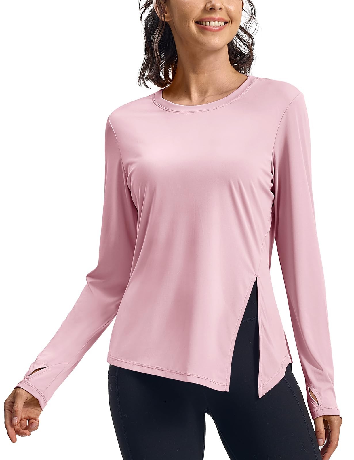 Rdruko Women’s Long Sleeve Workout T-Shirt – UPF 50+ Rash Guard Sun Shirt,