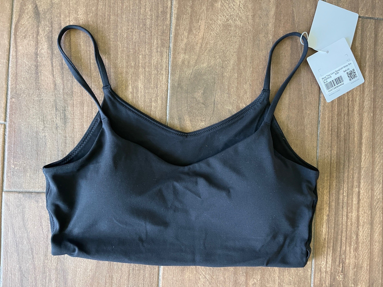 Lululemon Bend This Cami Spaghetti-Strap Bra Size S/M Black New