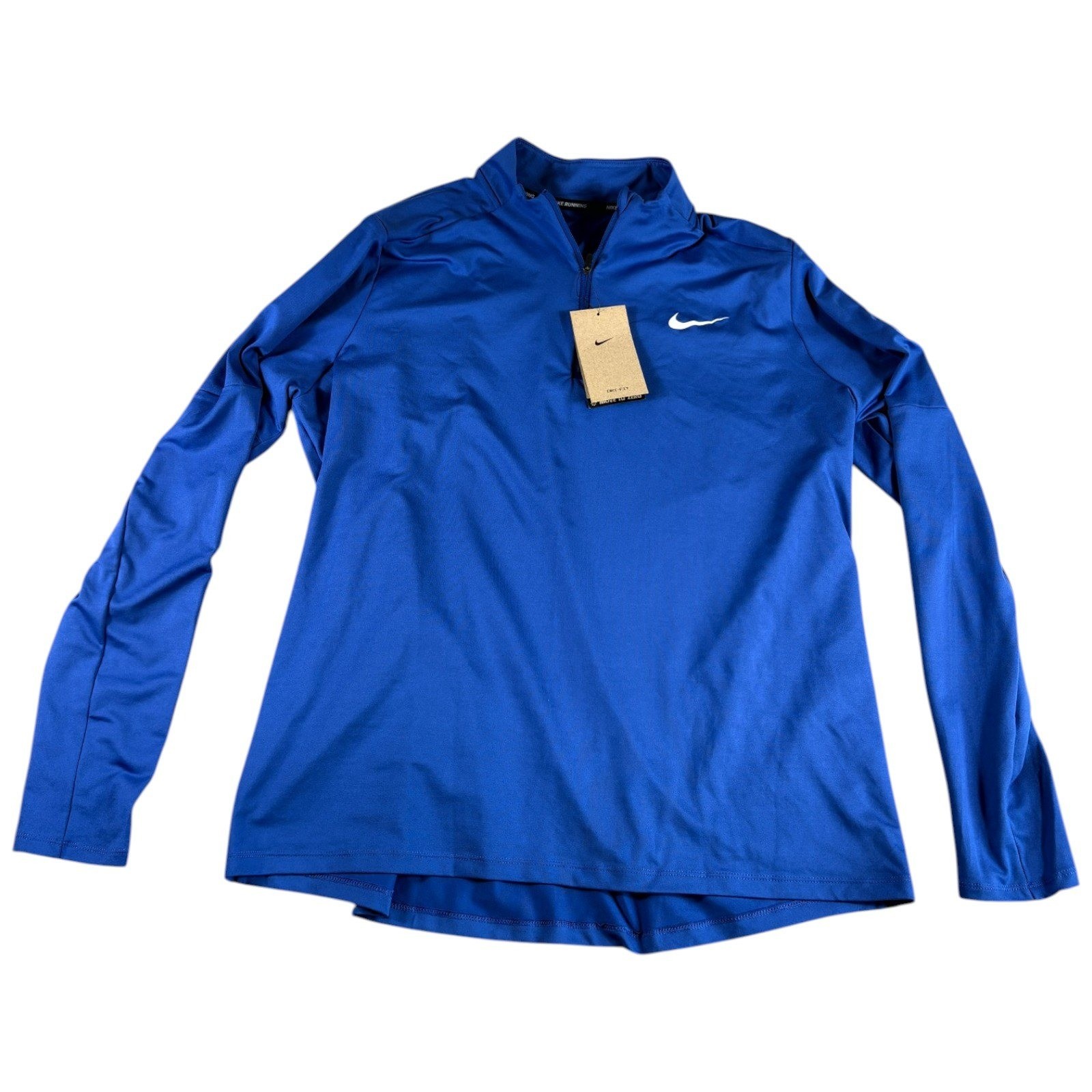 Nike Running Dri-FIT 1/4 Zip Pullover Womens XL Blue Lightweight Logo DH4951-493