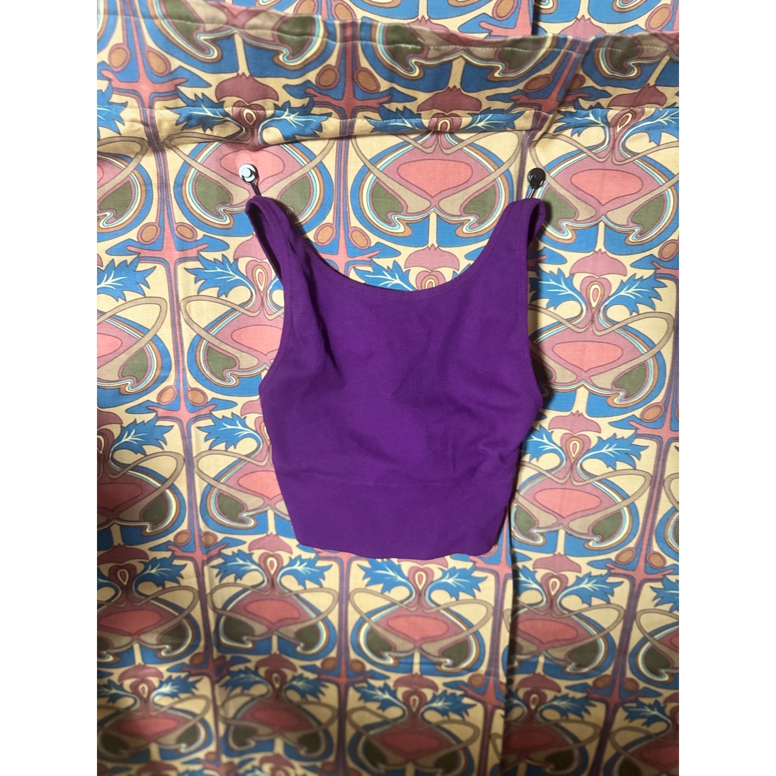 Victoria Sport Purple Ribbed Cropped Tank Top Sleeveless Activewear