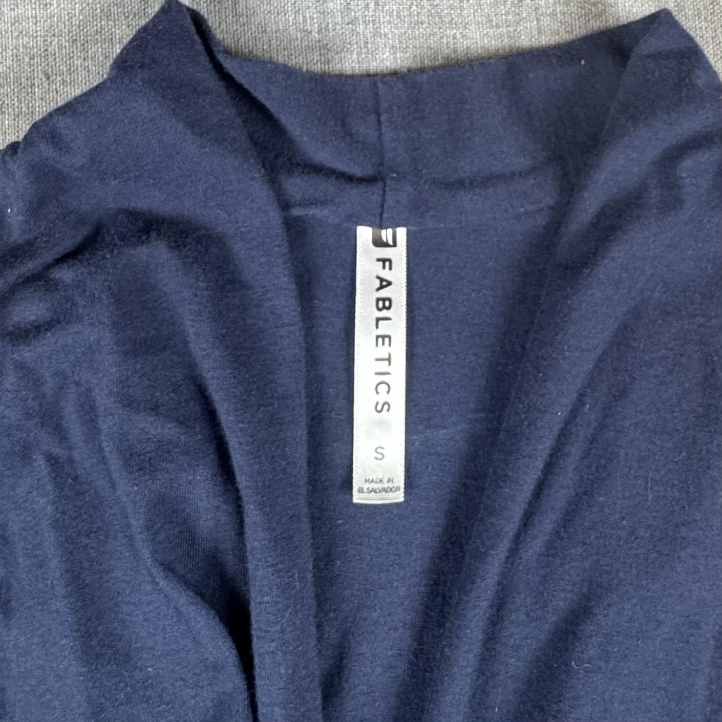 Fabletics Aruba Wrap Top Womens Small Blue Mock Neck Tank Yoga Gym Athletic