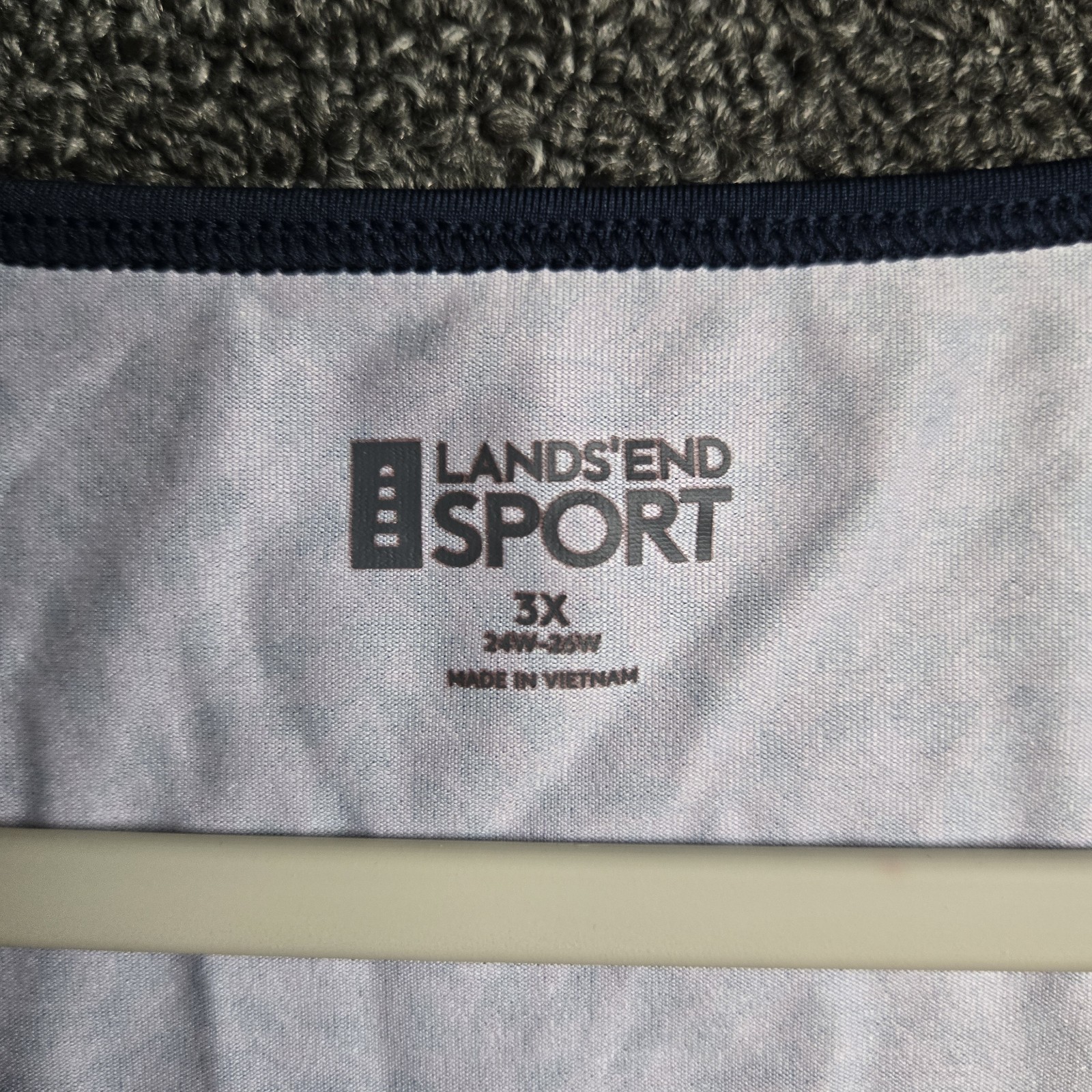 Lands’ End Top Womens 3X Purple Black Jersey Sport Knit Active Workout