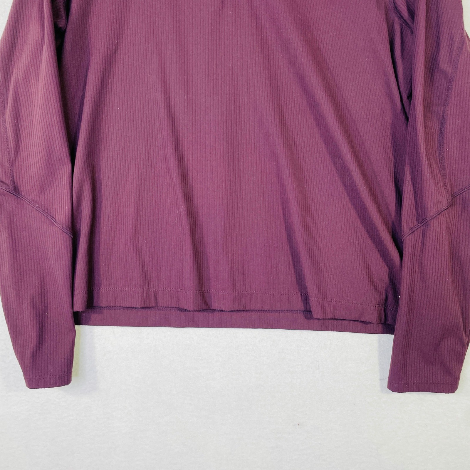 Mondetta Womens XL Quarter Zip Pullover Ribbed Performance Top Plum Purple