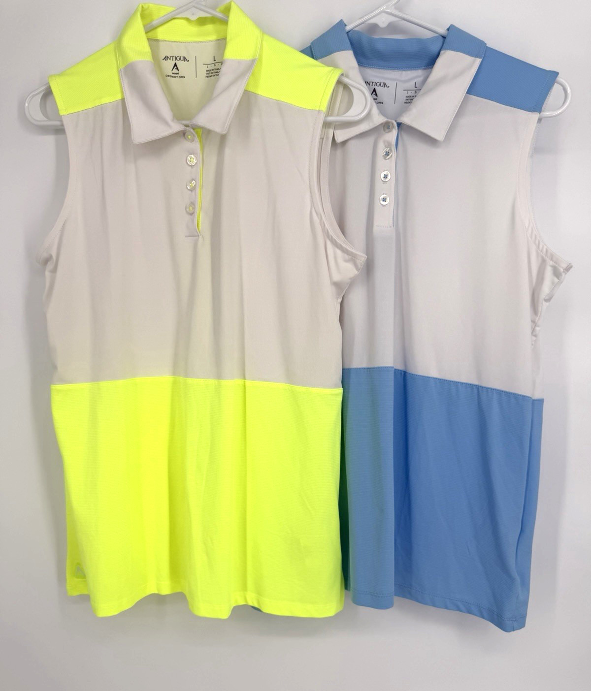 Lot of 2 Antigua Desert Dry Women’s Athletic Golf Polo Tank Size L Pickleball