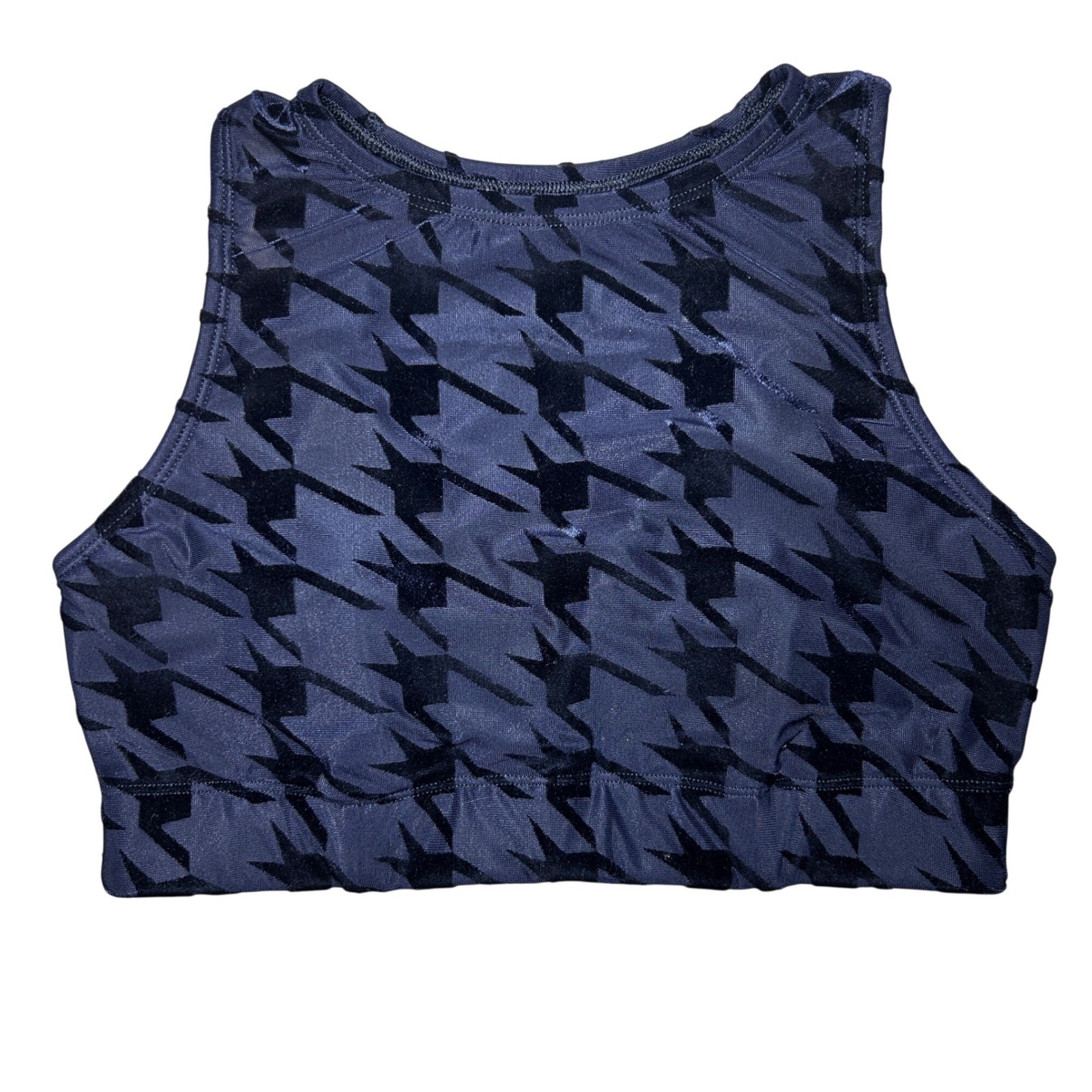Savage X Fenty Risqué Taker Houndstooth Medium-Impact Sports Bra –Black –Small