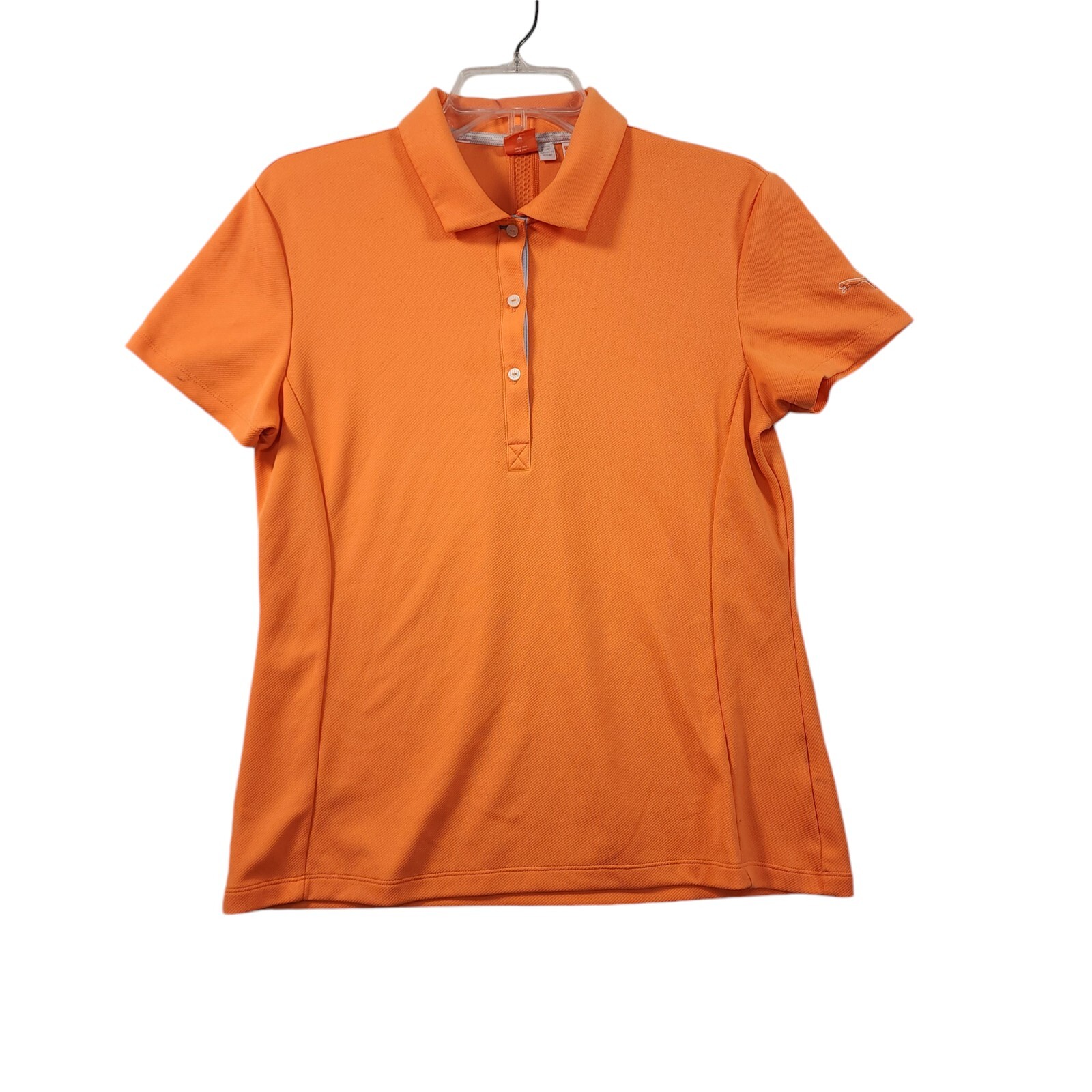 Puma Sport Lifestyle Cell Dry Polo Shirt Women’s Size L Golf Pickleball Orange