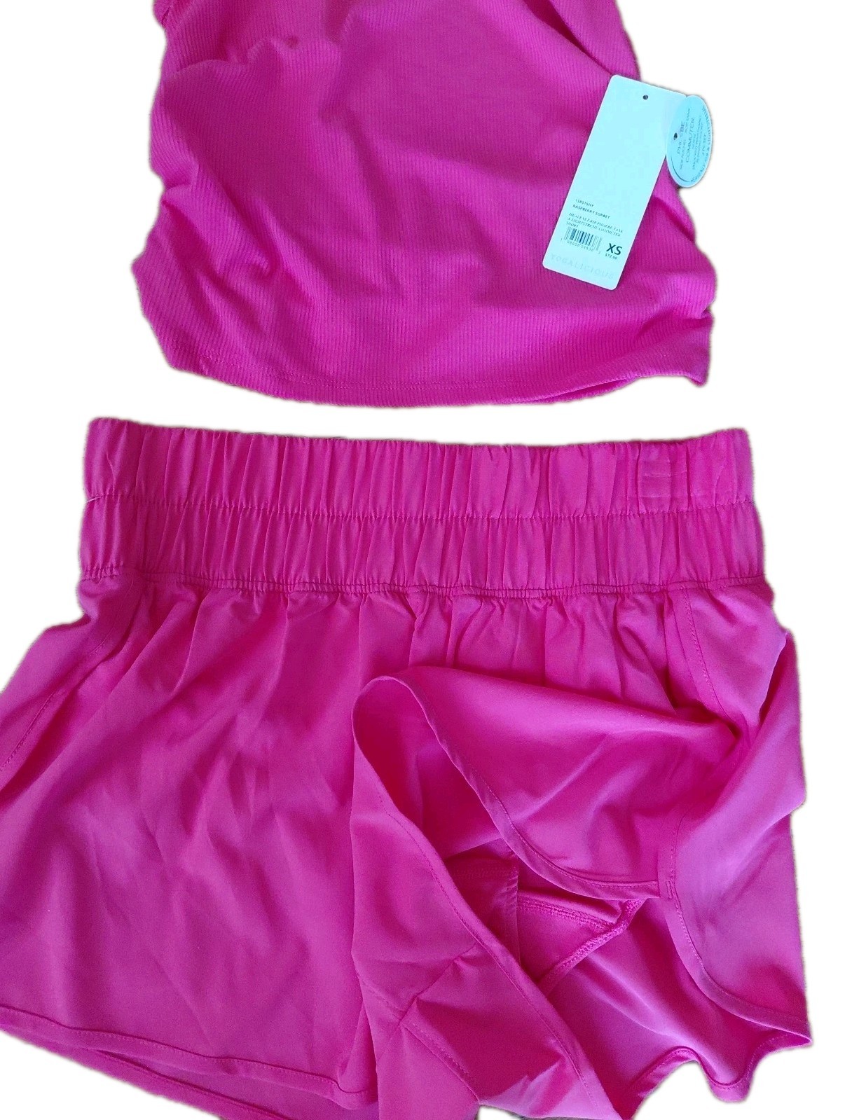 Nwt Set Athletic Running Workout Tank Top Shorts Pink XS S Sexy Hot YOGALICIOUS