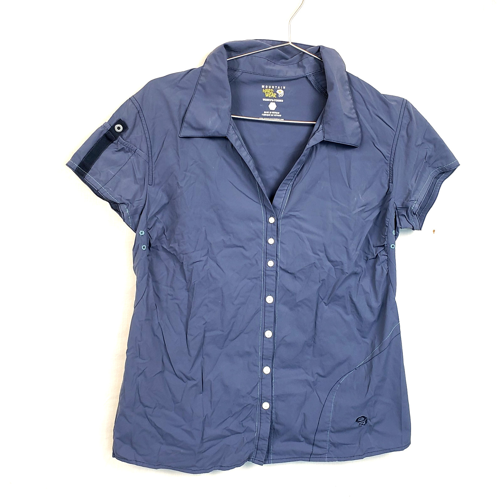 Mountain Hardwear Shirt Womens Sz 10 Button Up Short Sleeve Hiking Camp Gorpcore