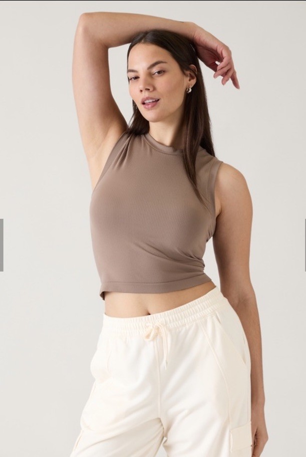 Athleta Renew seamless muscle tank- large- pyrite- nwt-