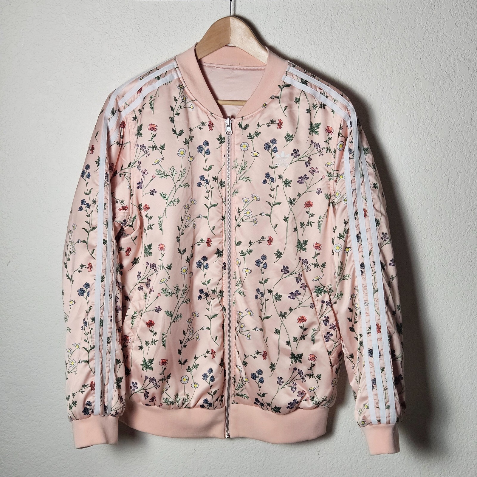 Adidas Originals Satin Silky Reversable Love Set Bomber Jacket Size M