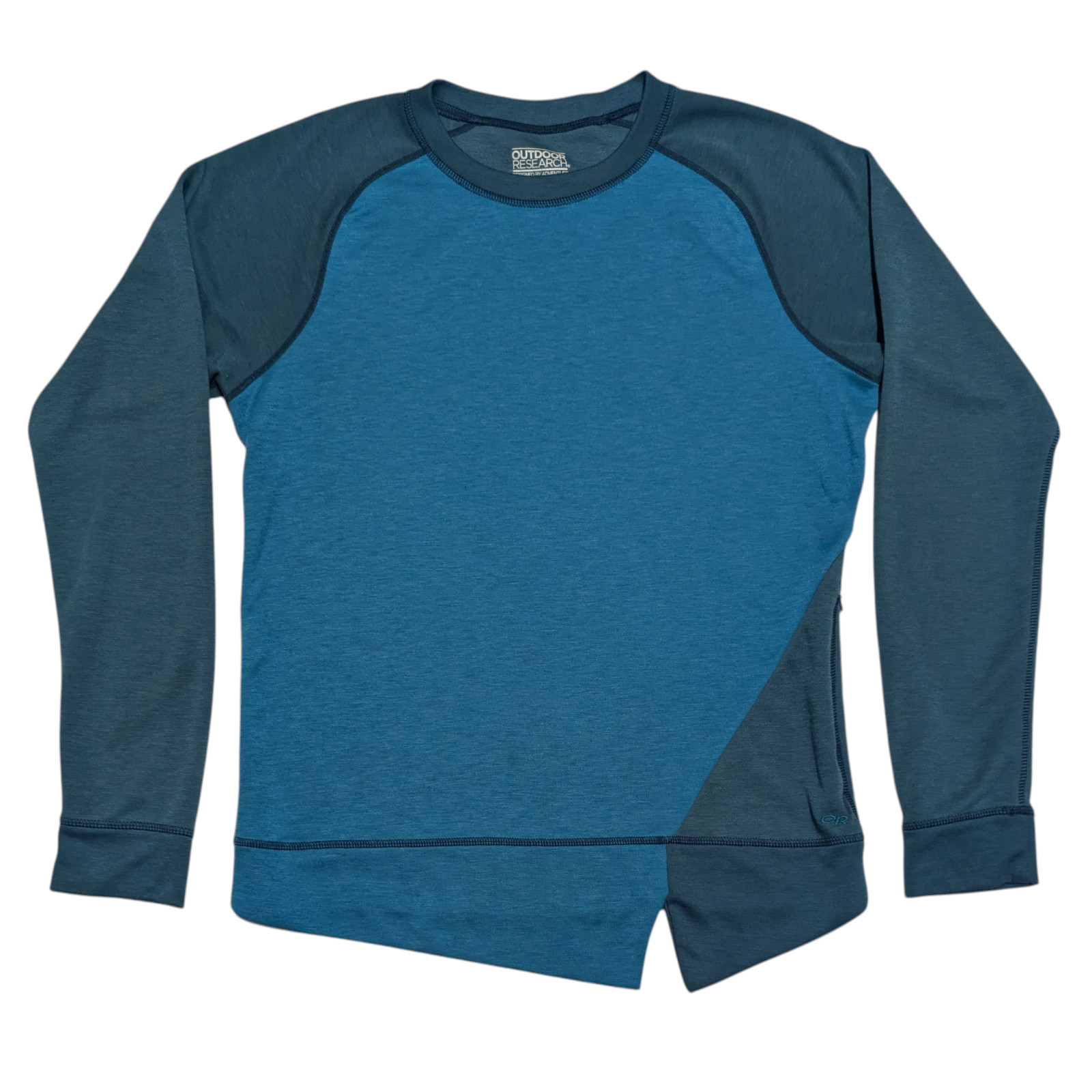 Outdoor Research Womens Small Cedarosa CrewNeck Top Blue Green Outdoor Hiking