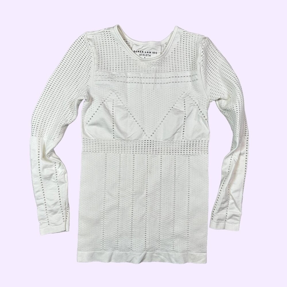 Derek Lam IOC X Athleta White Cut Out Workout Designer Top Women’s Small
